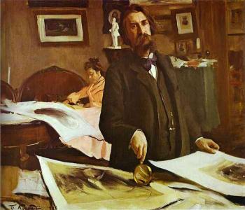 Boris Kustodiev : Portrait of Vasily Mathe (1856-1917)